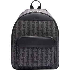 Lacoste Mens The Blend Monogram Backpack, Monogram Brown, One Size(Black)