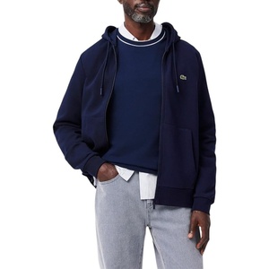 Lacoste Men’s Zip-Up Fleece Hoodie(Navy Blue)