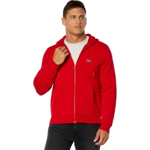 Lacoste Men’s Zip-Up Fleece Hoodie(Red)