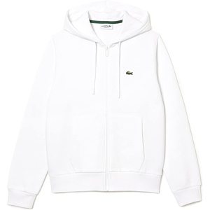 Lacoste Men’s Zip-Up Fleece Hoodie(White)