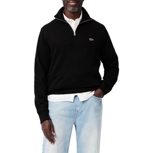 Lacoste Men’s Zip-Up High Neck Interlock Sweatshirt(Black)