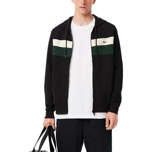 Lacoste Men’s Zipped Colorblock Hoodie(Black/Lapland/Sinople)