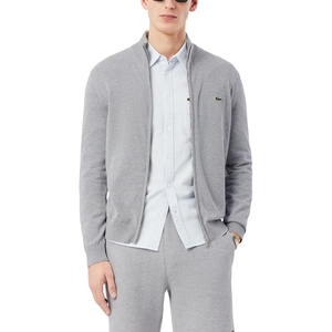 Lacoste Men’s Zipped High Neck Cotton Sweater(Silver Chine)