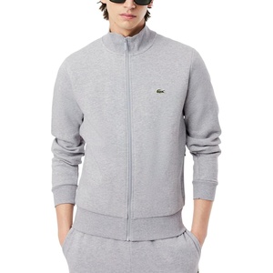 Lacoste Men’s Zip-up High Neck Fleece Sweatshirt(Silver Chine)