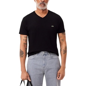 Lacoste Monochrome Cotton Pima Jersey Crew Neck T-Shirt(Black)