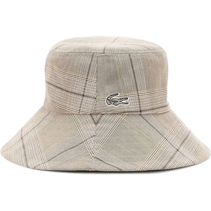 Lacoste Plaid Cotton Poplin Bucket Hat(Beige / Sesame / Brown)