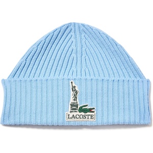 Lacoste Unisex Adult New York Wool Badge Beanie(Blue)