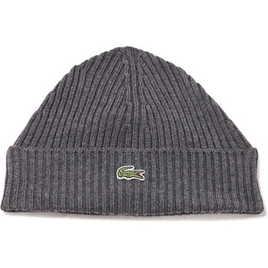 Lacoste Unisex Adult Rib Knit Brushed Wool Beanie(Grey Chine)