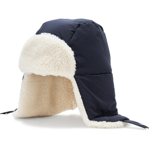 Lacoste Unisex Adult Unisex Fleece Lined Water-Repellent Chapka(Dark Navy / White)