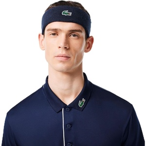 Lacoste Unisex Bouclette Jersey Tennis Headband, One Size, Navy Blue
