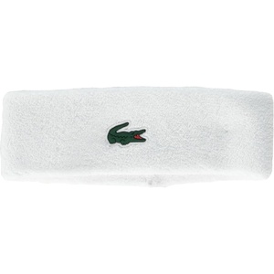 Lacoste Unisex Bouclette Jersey Tennis Headband, One Size, White