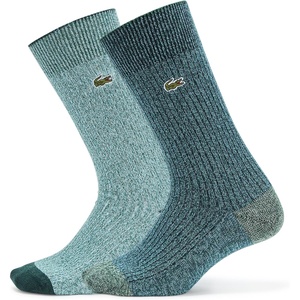 Lacoste Unisex Woven Colorful High Ankle Socks(Blue / Flour / Green)