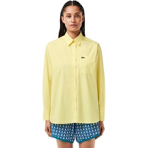 Lacoste Women’s Core Collection Oversized Fit Long Sleeve Solid Shirt(Yellow)