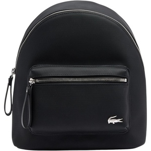 Lacoste Women’s Daily Lifestyle Coated Canvas Backpack, Black, One Size