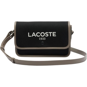 Lacoste Women’s Heritage Canvas Flap Close Bag, Noir Morel, One Size