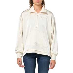 Lacoste Women’s High Zipped Neck Oversized Popover Jacket(Off-white)