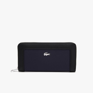 Lacoste Womens Neo Heritage Large Zip Wallet(Dark Sapphire/Black)