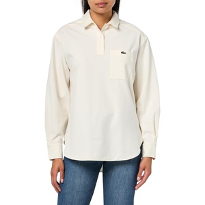 Lacoste Women’s Oversize Ls Polo Woven Shirt(Lapland)