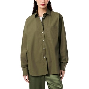 Lacoste Women’s Oversized Cotton Poplin Shirt(Olive)