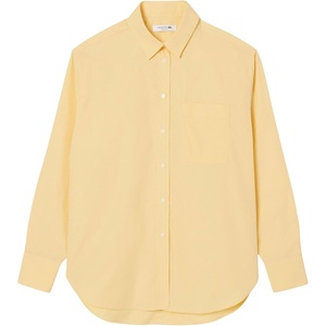Lacoste Women’s Oversized Cotton Poplin Shirt(Seasame)