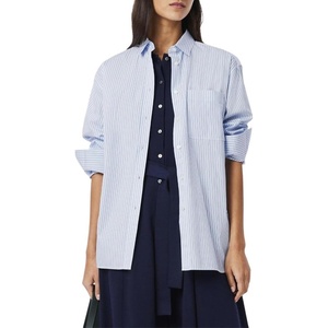 Lacoste Women’s Oversized Popeline Long Sleeve Shirt(Gypsy Blue/White)