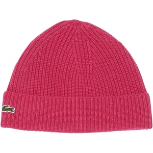 Lacoste Women’s Ribbed Cashmere Beanie(Fushia Pink)