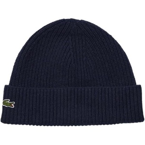 Lacoste Women’s Ribbed Cashmere Beanie(Navy Blue)