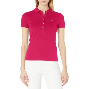 Lacoste Women’s Short Sleeve Slim Fit Stretch Pique Polo Shirt(Bigarreau Cherry)