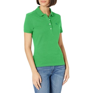 Lacoste Women’s Short Sleeve Slim Fit Stretch Pique Polo Shirt(Chervil Green Green)