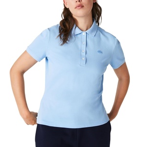 Lacoste Women’s Short Sleeve Slim Fit Stretch Pique Polo Shirt(Classic Blue)