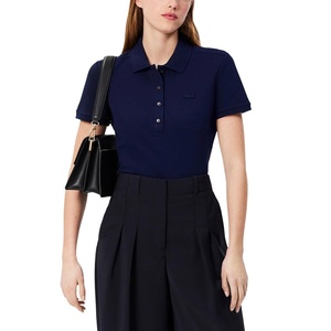 Lacoste Women’s Short Sleeve Slim Fit Stretch Pique Polo Shirt(Deep Navy Blue)