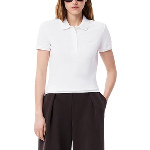 Lacoste Women’s Short Sleeve Slim Fit Stretch Pique Polo Shirt(Deep White)