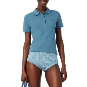Lacoste Women’s Short Sleeve Slim Fit Stretch Pique Polo Shirt(Dusty Blue)