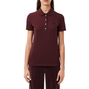 Lacoste Women’s Short Sleeve Slim Fit Stretch Pique Polo Shirt(Espresso)