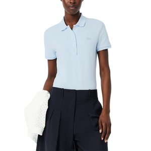 Lacoste Women’s Short Sleeve Slim Fit Stretch Pique Polo Shirt(Pastel Blue)