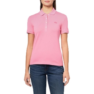 Lacoste Women’s Short Sleeve Slim Fit Stretch Pique Polo Shirt(Pink)