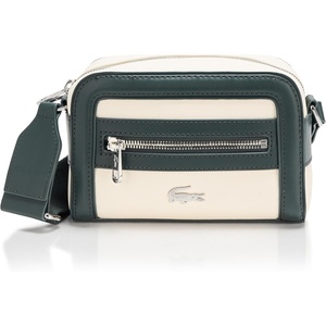 Lacoste Women’s Small Nilly Petit Piqué Reporter Bag, Flour/Dark Green, One Size
