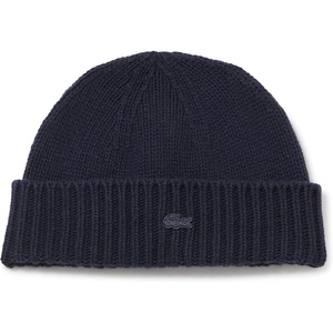 Lacoste Women’s Women’s 3D Rib Knit Wool Beanie(Navy Blue)