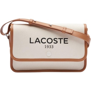 Lacoste womens Flap Crossover Crossbody Bag(Natural Tan)