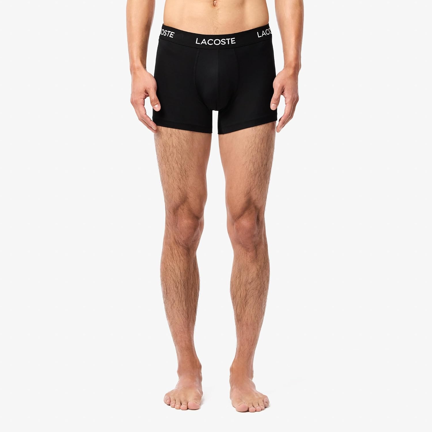 image:imageLacoste Cotton Stretch Essentials Trunks 3packBlackLead GreyWhite