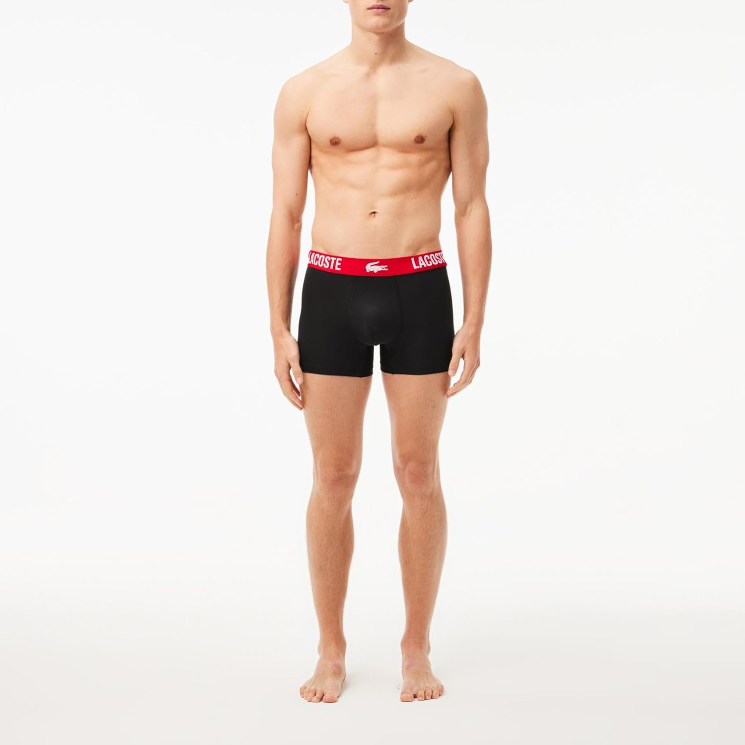 image:imageLacoste Cotton Stretch Essentials Trunks 3packBlackRed