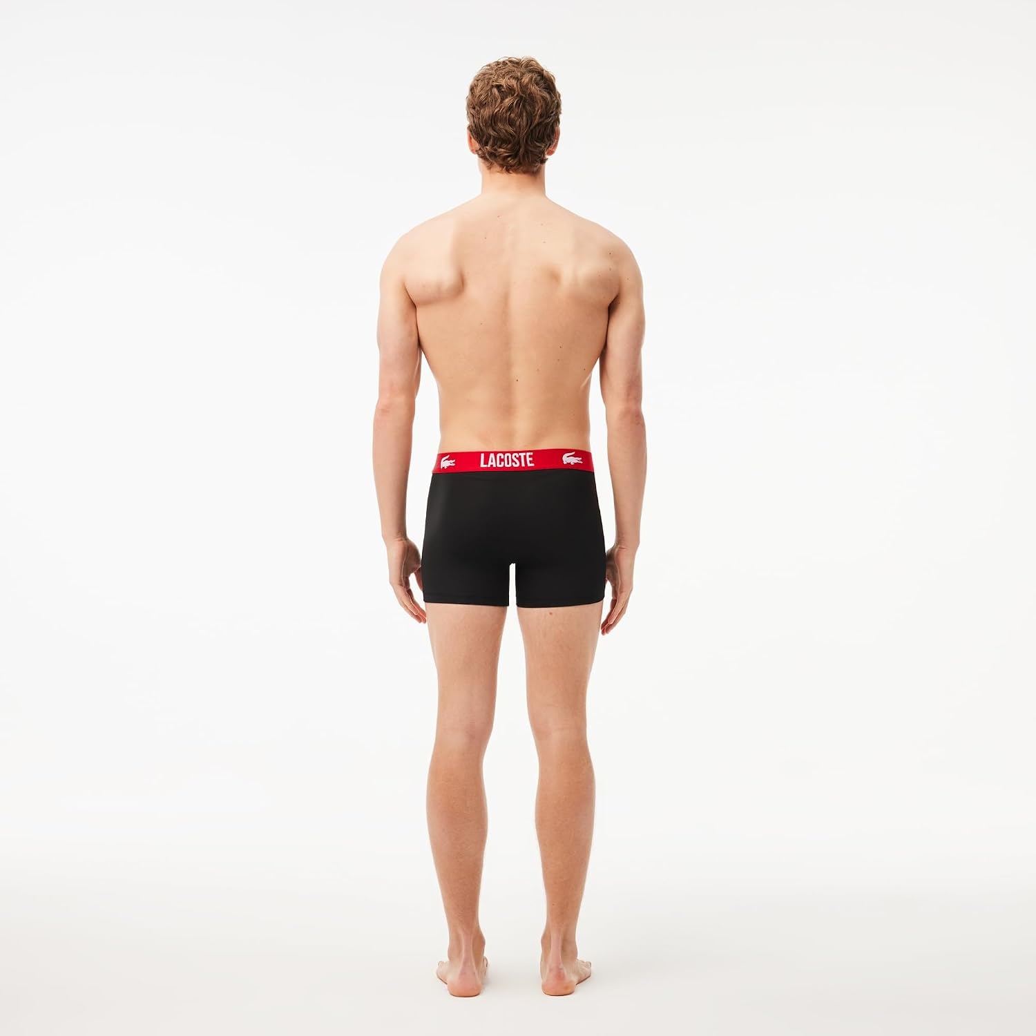 image:imageLacoste Cotton Stretch Essentials Trunks 3packBlackRed
