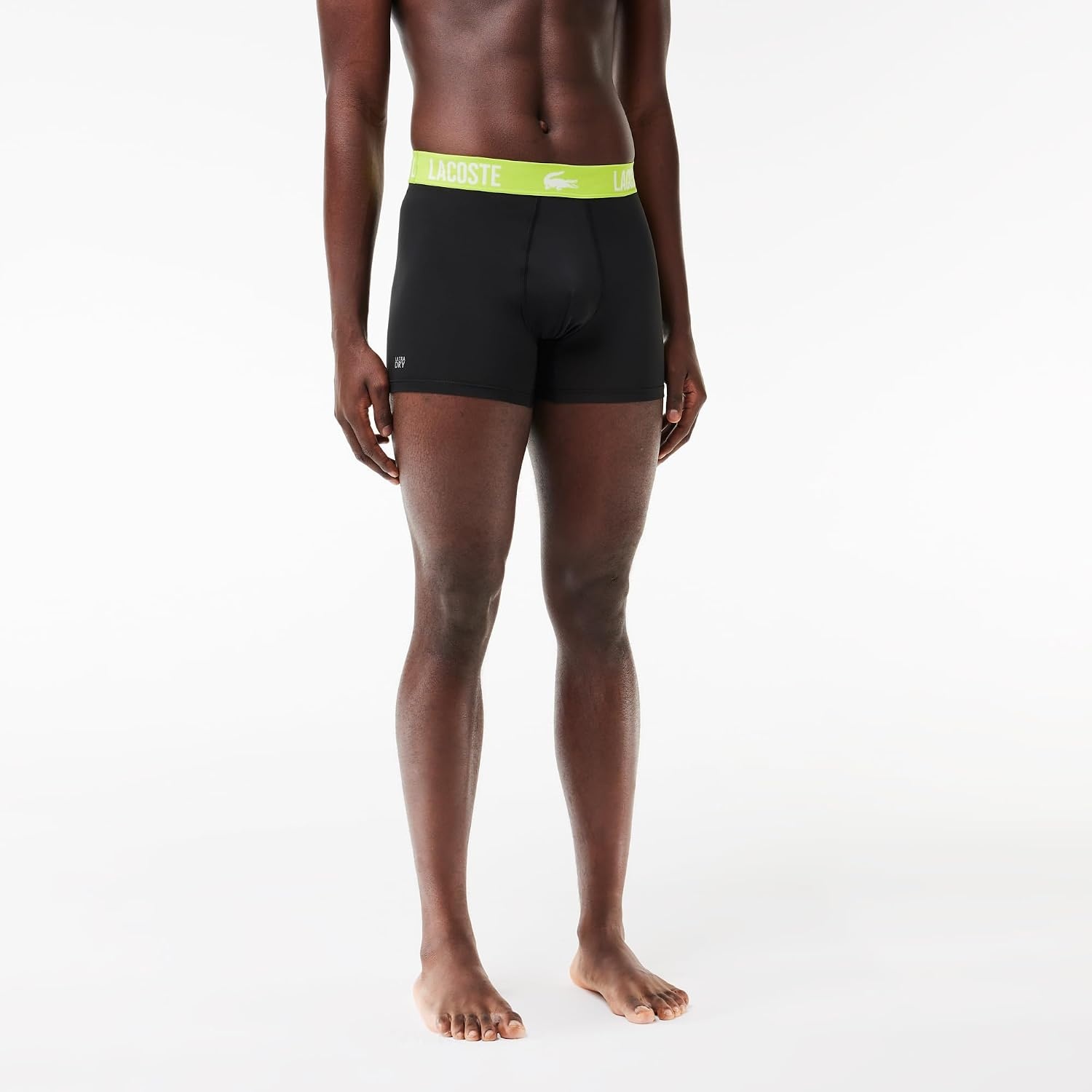 image:imageLacoste Cotton Stretch Essentials Trunks 3packGraphite With BlackBright Lime Waistbands