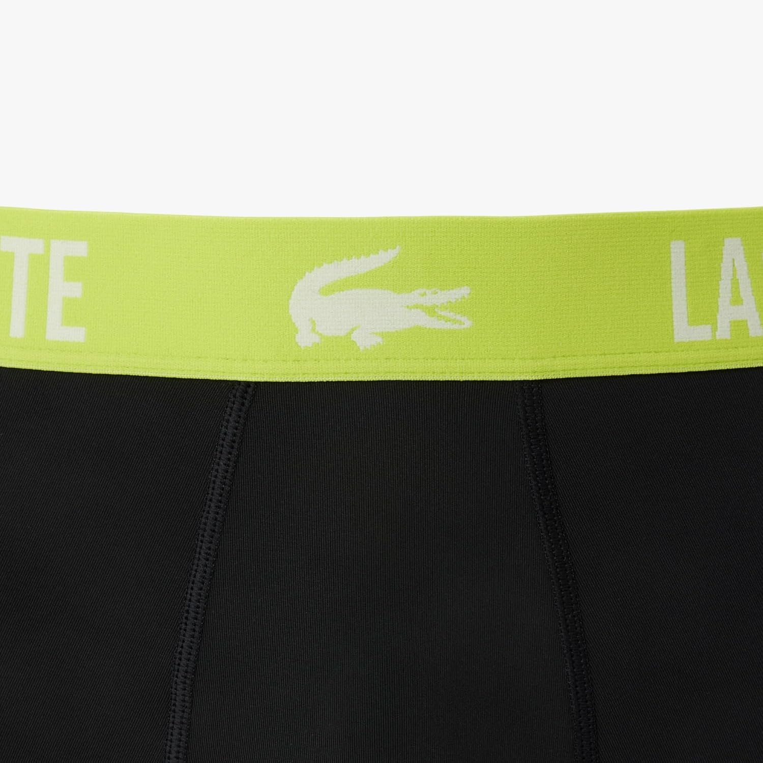 image:imageLacoste Cotton Stretch Essentials Trunks 3packGraphite With BlackBright Lime Waistbands