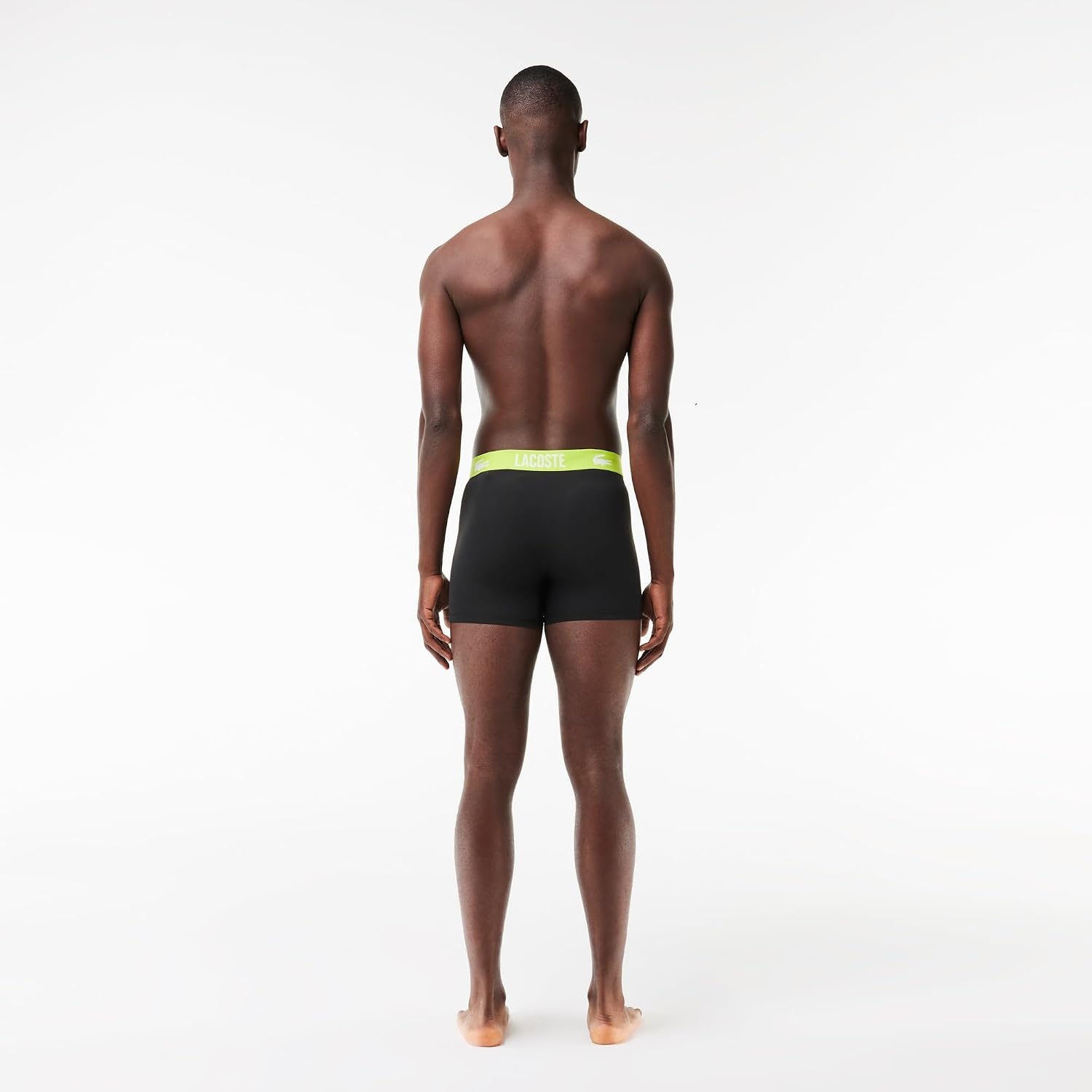 image:imageLacoste Cotton Stretch Essentials Trunks 3packGraphite With BlackBright Lime Waistbands