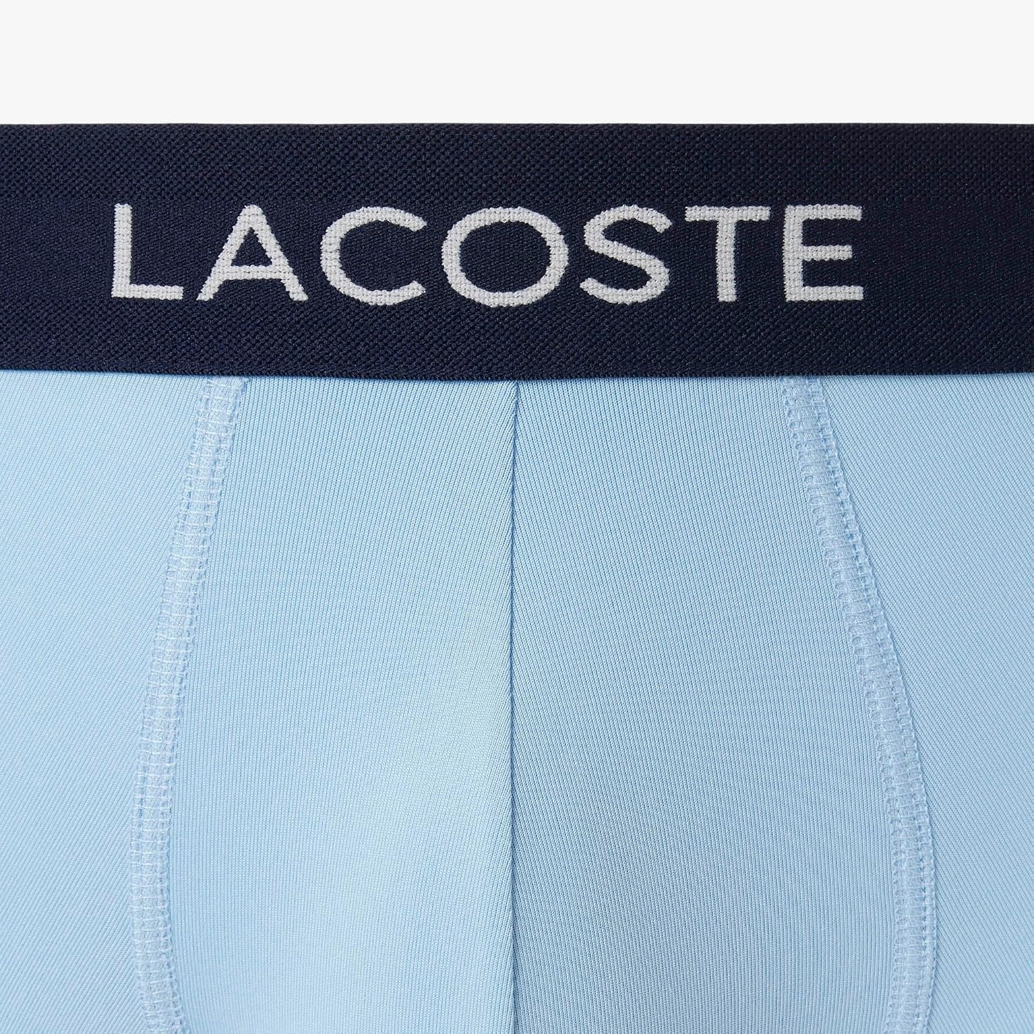 image:imageLacoste Cotton Stretch Essentials Trunks 3packNavy BlueDeep OceanTropical Blue New