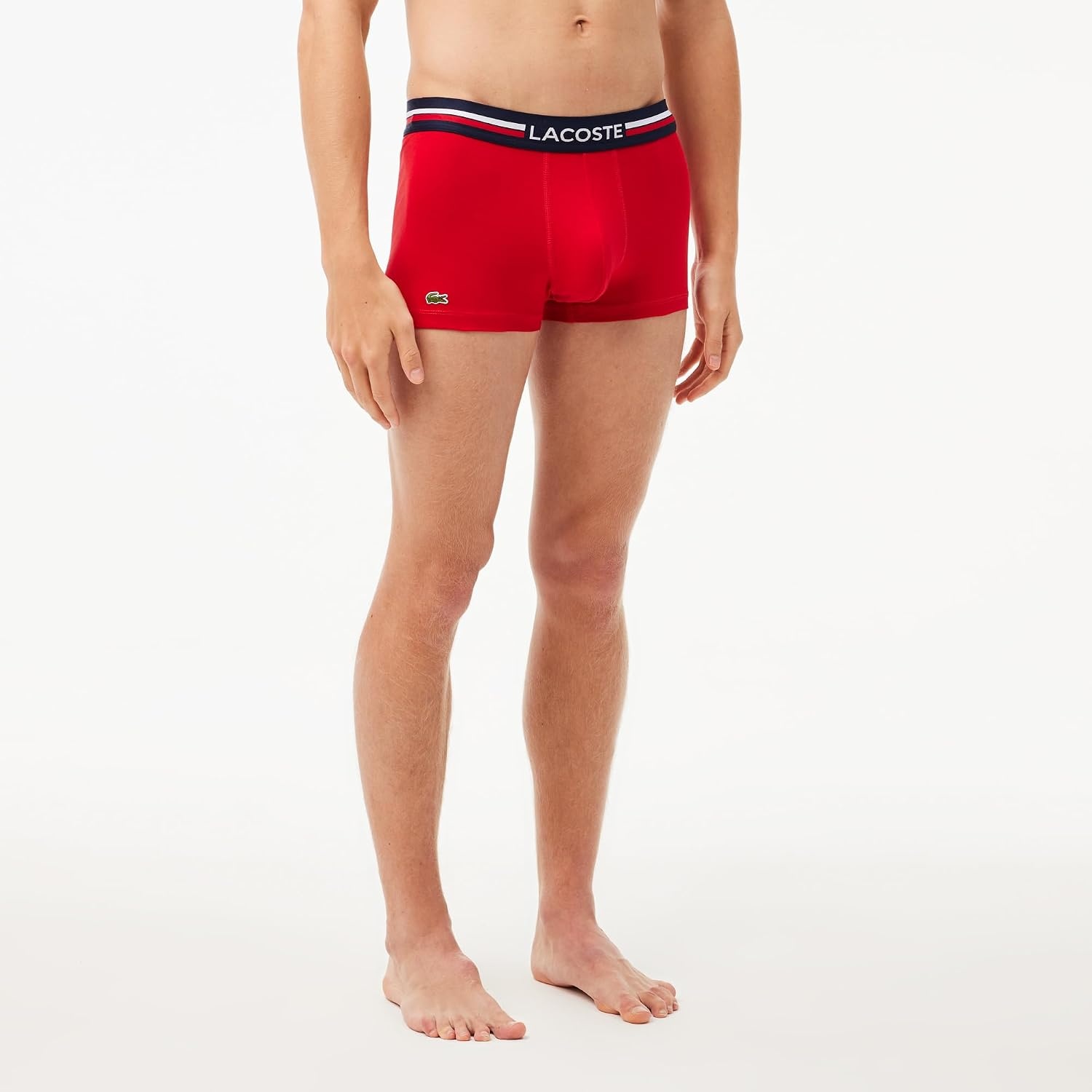 image:imageLacoste Cotton Stretch Essentials Trunks 3packNavy BlueGreyRed