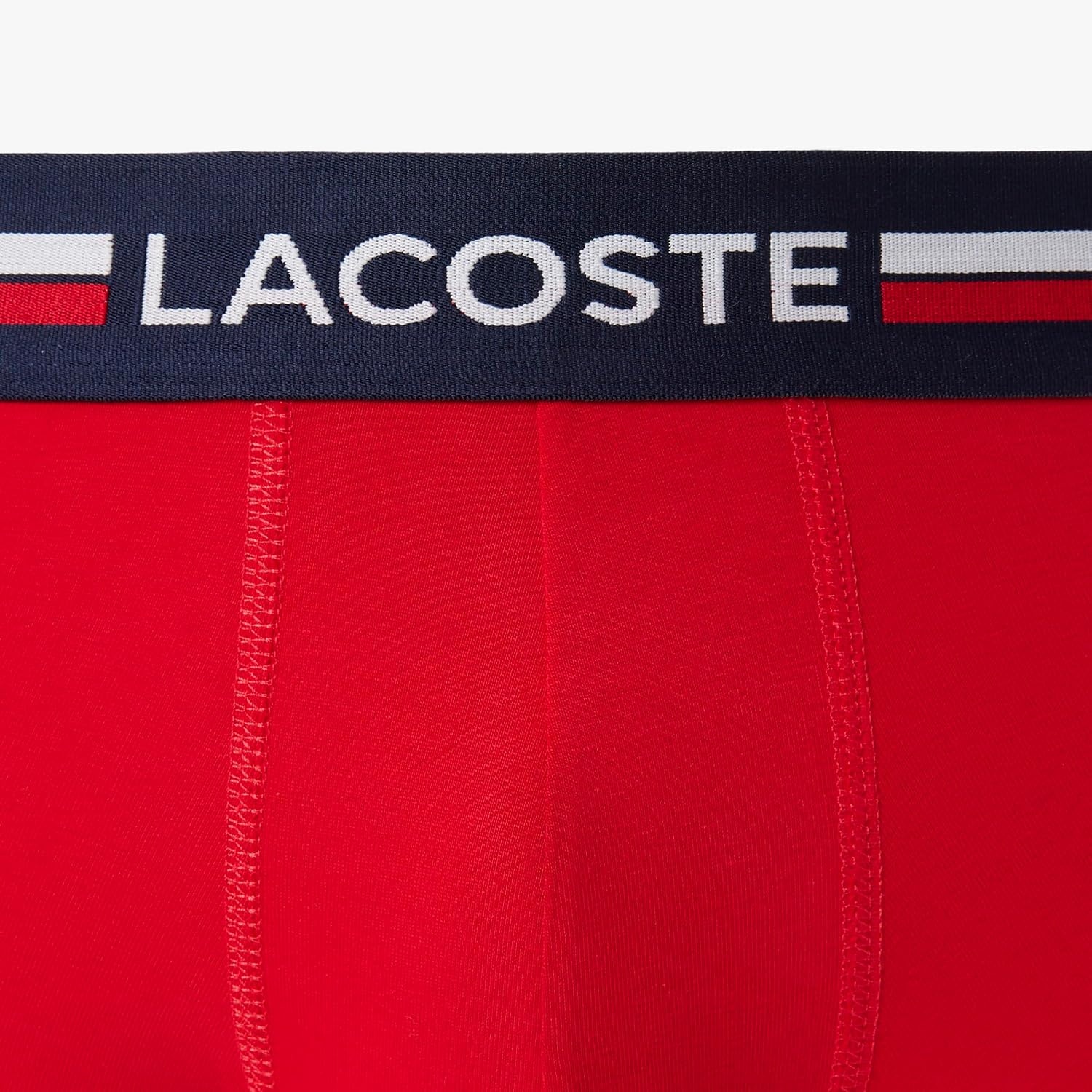 image:imageLacoste Cotton Stretch Essentials Trunks 3packNavy BlueGreyRed