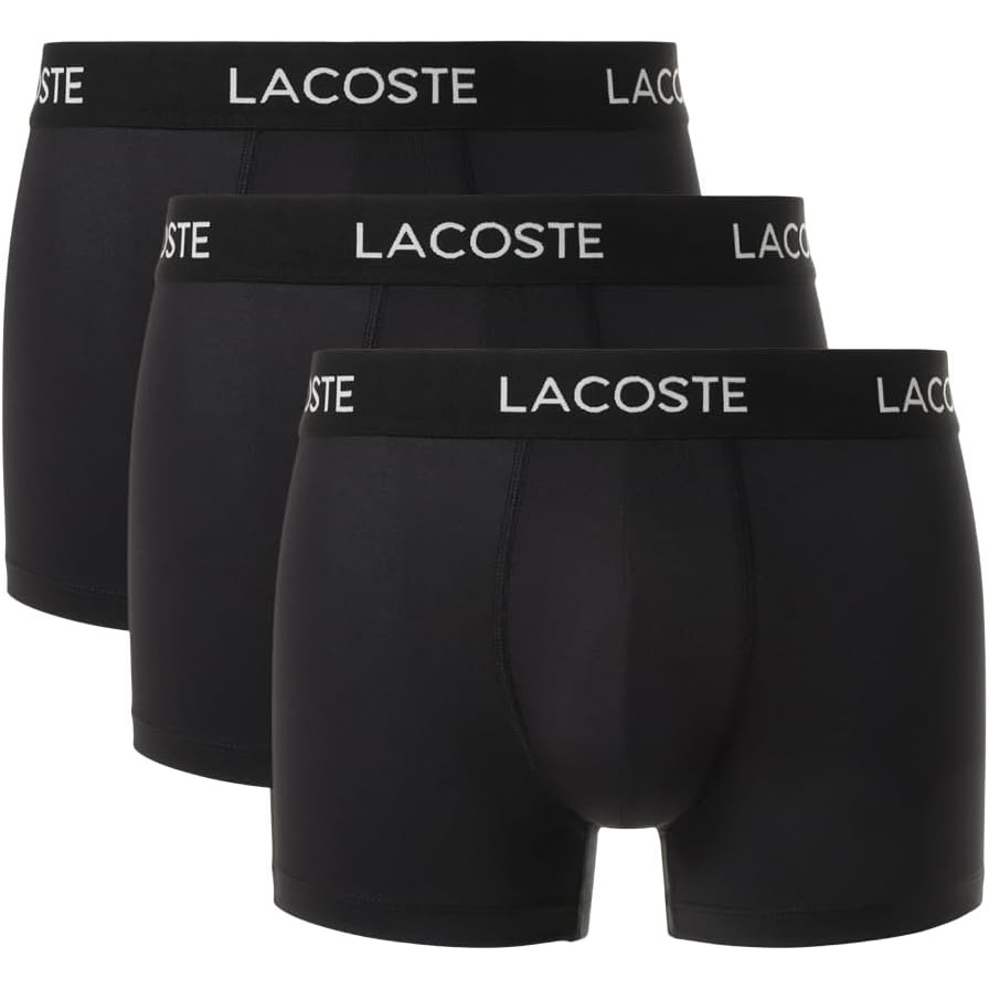image:imageLacoste Cotton Stretch Essentials Trunks 3packBlackWhite New
