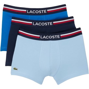 Lacoste Cotton Stretch Essentials Trunks 3-pack(Navy Blue/Royal Blue/Light Blue)